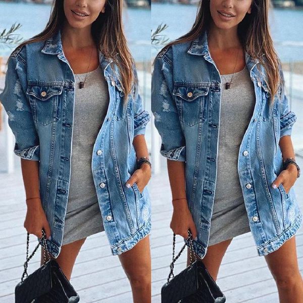 women's jackets donsignet denim jacket women autumn winter long sleeve turn-down collar ripped casual womens, Black;brown
women's jackets donsignet denim jacket women autumn winter long sleeve turn-down collar ripped casual womens, Black;brown