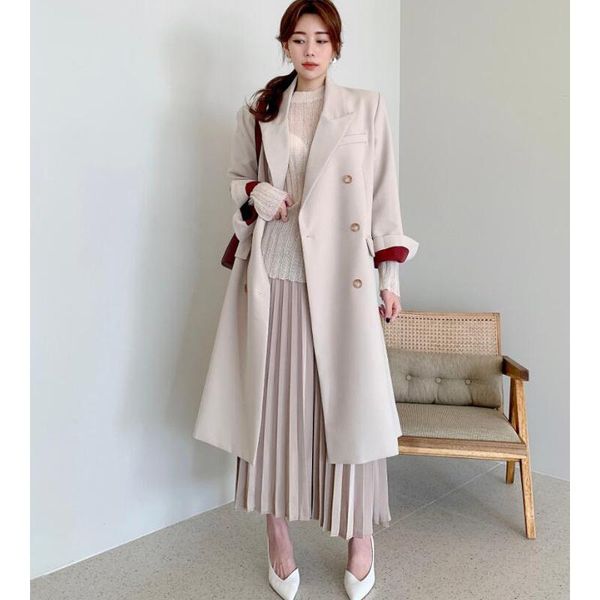 new 2021 autumn winter women's windbreaker elegant buttons vintage oversize split office lady long trench cl505, Tan;black
new 2021 autumn winter women's windbreaker elegant buttons vintage oversize split office lady long trench cl505, Tan;black