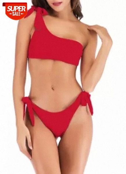 one-shoulder solid color bikini with bandage bow swimsuit 2021 summer new #xo3i, White;black
one-shoulder solid color bikini with bandage bow swimsuit 2021 summer new #xo3i, White;black