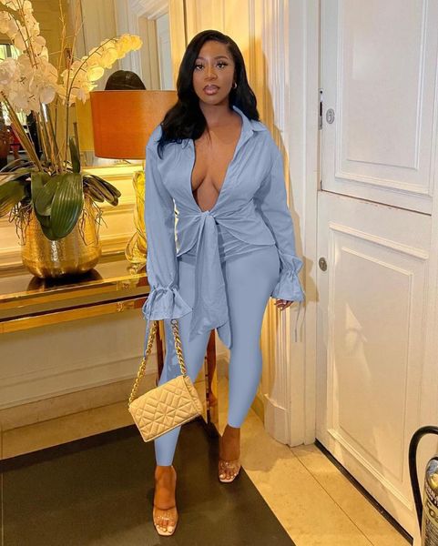 women's two piece pants autumn sports slim solid color drape horn sleeve leisure two-piece suit, White
women's two piece pants autumn sports slim solid color drape horn sleeve leisure two-piece suit, White