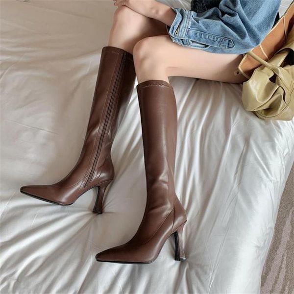 boots women's autumn winter knee-high female shoes motorcycle concise zipper pointed toe solid thin heels comfortable 021, Black
boots women's autumn winter knee-high female shoes motorcycle concise zipper pointed toe solid thin heels comfortable 021, Black