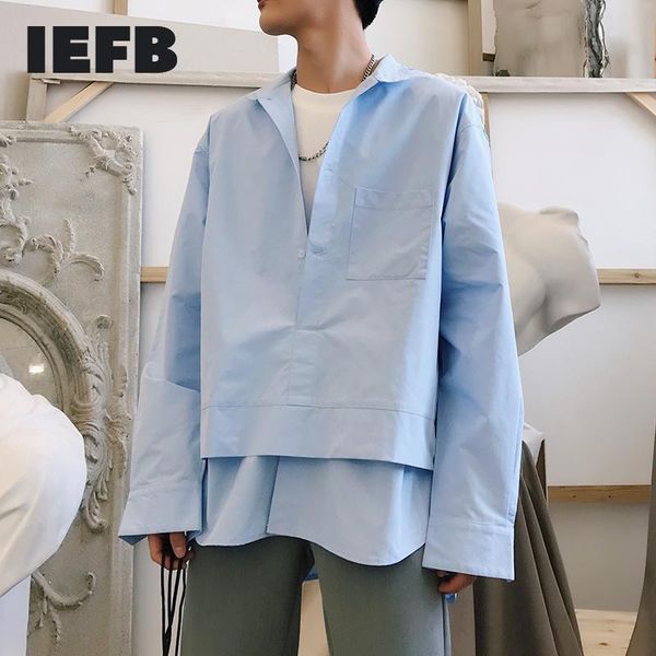 men's casual shirts iefb long sleeve 2021 tide design pullover shirt for male trend false two pieces folded loose spring y1070, White;black
men's casual shirts iefb long sleeve 2021 tide design pullover shirt for male trend false two pieces folded loose spring y1070, White;black