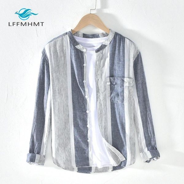 men's casual shirts men summer fashion brand japan style stand collar striped cotton linen pocket long sleeve shirt male loose thin shi, White;black
men's casual shirts men summer fashion brand japan style stand collar striped cotton linen pocket long sleeve shirt male loose thin shi, White;black