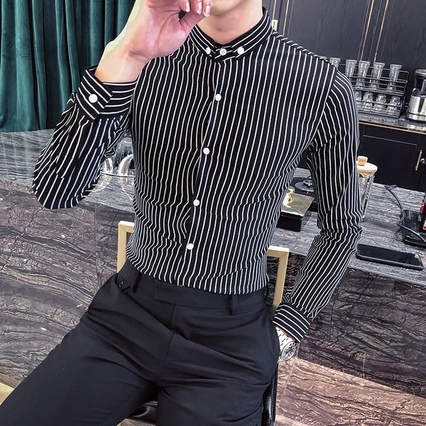 spring new 2021 long young pinstripe black shirts formal business wear thin casual fit blouse homme all games 3xl-m ehub, Black;brown
spring new 2021 long young pinstripe black shirts formal business wear thin casual fit blouse homme all games 3xl-m ehub, Black;brown