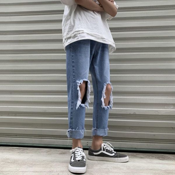 2021 new summer ripped men's fashion retro casual korean hole jeans men streetwear loose hip-hop straight denim pants mens -2xl q2v5, Blue
2021 new summer ripped men's fashion retro casual korean hole jeans men streetwear loose hip-hop straight denim pants mens -2xl q2v5, Blue