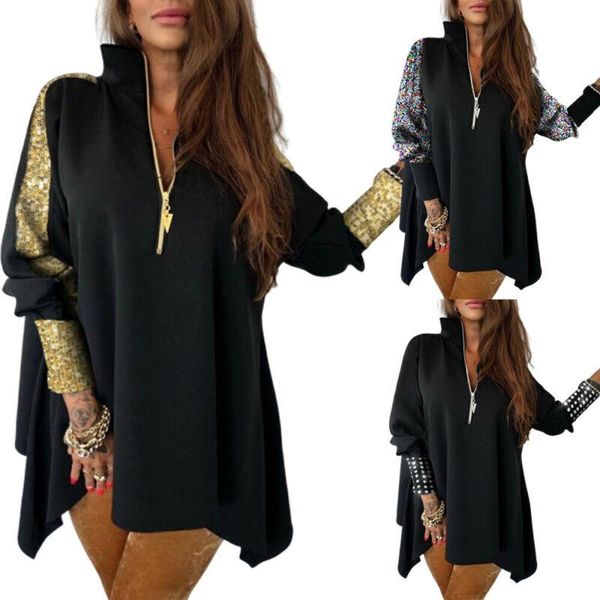 womens blouse 2021 spring v-neck sequins patchwork stand pullover zip design long sleeve loose shirt womens blouse and top, White
womens blouse 2021 spring v-neck sequins patchwork stand pullover zip design long sleeve loose shirt womens blouse and top, White