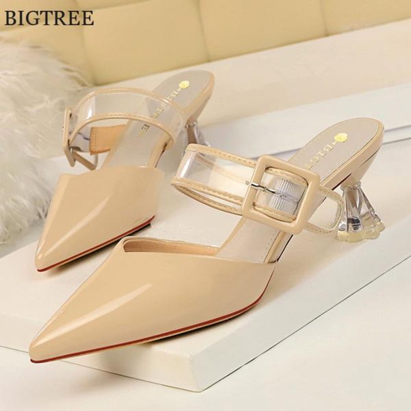 slippers summer women elegant high heel crystal shoes patent leather shallow woman ladies party transparent buckle pump, Black
slippers summer women elegant high heel crystal shoes patent leather shallow woman ladies party transparent buckle pump, Black