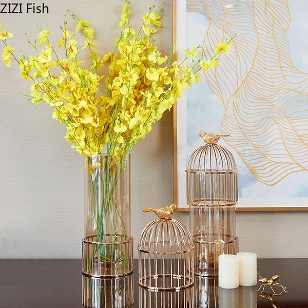creativity glass vase metal golden bird candlestick birdcage flower accessories modern home decoration deskcrafts vases
creativity glass vase metal golden bird candlestick birdcage flower accessories modern home decoration deskcrafts vases