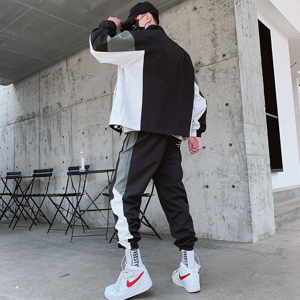 2021 new men sportswear game wet autumn joint coat month patchwork hip hop sweatpants casual jacket two men's trail suits cdfn, Gray
2021 new men sportswear game wet autumn joint coat month patchwork hip hop sweatpants casual jacket two men's trail suits cdfn, Gray
