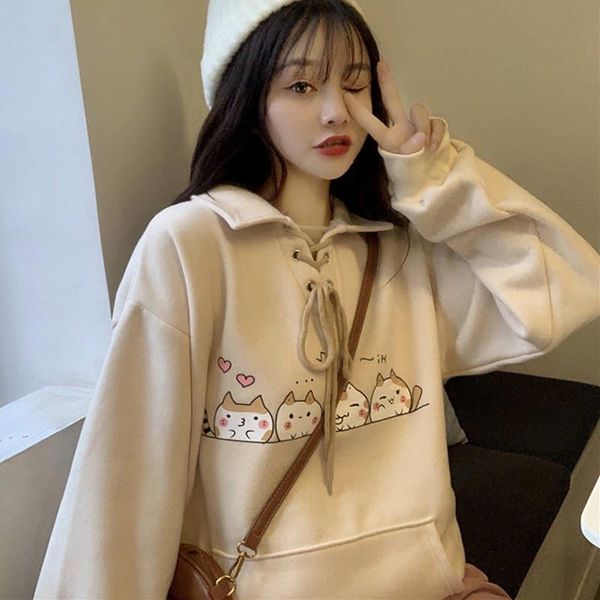 hoodie jumpe womens fashion korean female casual sweatshirt autumn long sleeve cat cute oversize chic streetwear, Black
hoodie jumpe womens fashion korean female casual sweatshirt autumn long sleeve cat cute oversize chic streetwear, Black