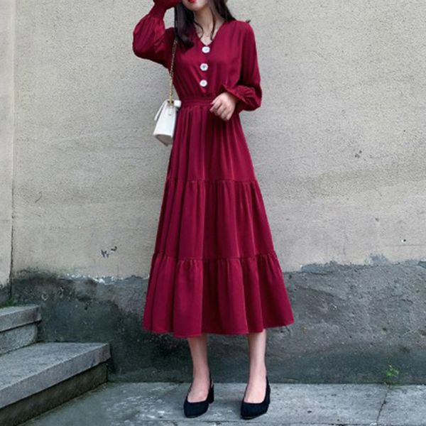 new women chiffon v-neck french fairy looks thin temperament a-line skirt button fashion sweet lady spring 2021 wixv, Black;gray
new women chiffon v-neck french fairy looks thin temperament a-line skirt button fashion sweet lady spring 2021 wixv, Black;gray