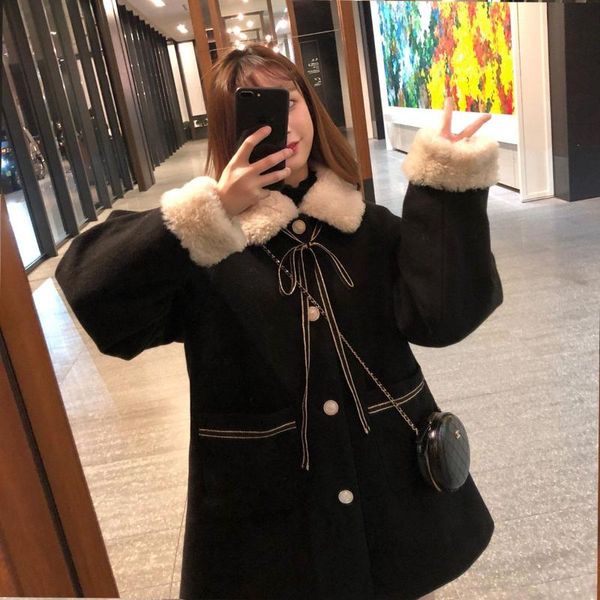 women's jackets women wool blends coats bow lambswool fur collar warm thicken long sleeve black female winter outwear trendy sweet love, Black;brown
women's jackets women wool blends coats bow lambswool fur collar warm thicken long sleeve black female winter outwear trendy sweet love, Black;brown