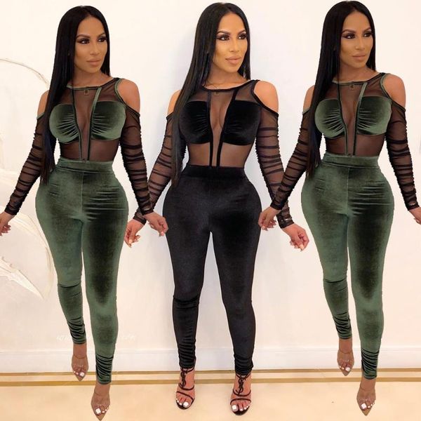 women's jumpsuits & rompers women mesh net one piece jumpsuit open shoulder bodycon romper velvet clubwear black see through transparen, Black;white
women's jumpsuits & rompers women mesh net one piece jumpsuit open shoulder bodycon romper velvet clubwear black see through transparen, Black;white