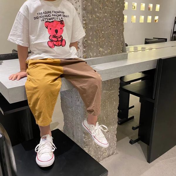 girls 21 spring summer new boys and cute pink bear relaxed white short sleeve t-shirt, Black;white
girls 21 spring summer new boys and cute pink bear relaxed white short sleeve t-shirt, Black;white