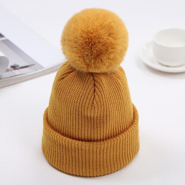 caps & hats winter brand female poms hat for women girl 's knitted beanies thick skullies 2-14t, Yellow
caps & hats winter brand female poms hat for women girl 's knitted beanies thick skullies 2-14t, Yellow
