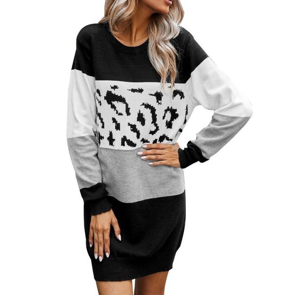 ladies autumn color patchwork knitted dresses women casual o-neck long sleeve high waist dress vestidos, Black;gray
ladies autumn color patchwork knitted dresses women casual o-neck long sleeve high waist dress vestidos, Black;gray