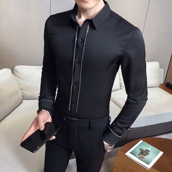 plus 2021 new size 5xl-s camisas dos homens manga longa moda zper decorao magro ajuste casual vestido blusa homme formal wear quente y41k, Black;brown
plus 2021 new size 5xl-s camisas dos homens manga longa moda zper decorao magro ajuste casual vestido blusa homme formal wear quente y41k, Black;brown