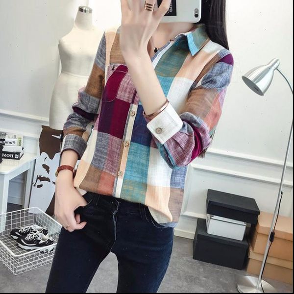 women muticolors plaid cotton blouse shirt ladies female casual long sleeve plaid shirt 2021 spring autumn female, White
women muticolors plaid cotton blouse shirt ladies female casual long sleeve plaid shirt 2021 spring autumn female, White