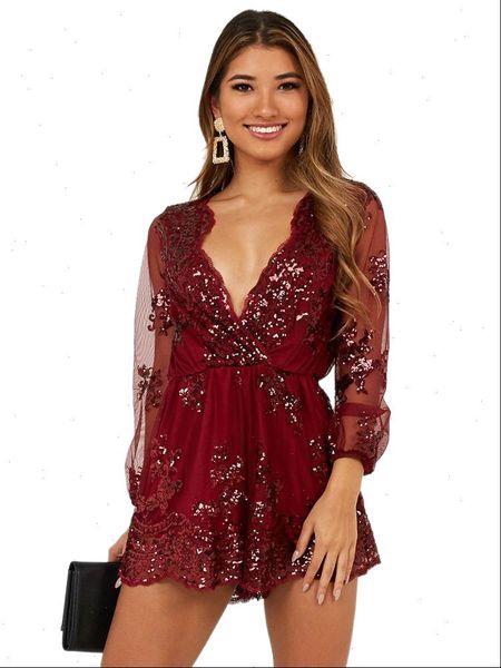 2021 winter women spring playsuits v neck full sleeve rompers sequined solid backless night club one piece outfits gl4097, Black;white
2021 winter women spring playsuits v neck full sleeve rompers sequined solid backless night club one piece outfits gl4097, Black;white