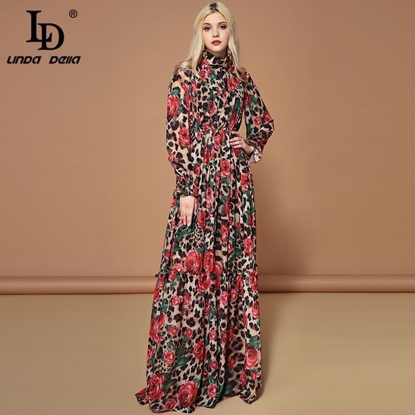 ld linda della fashion runway long sleeve maxi dresses women's elegant party rose floral leopard print long dress holiday dress 210316, Black;gray
ld linda della fashion runway long sleeve maxi dresses women's elegant party rose floral leopard print long dress holiday dress 210316, Black;gray