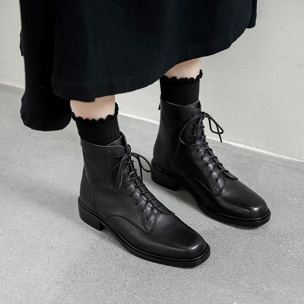 boots 2021 fall winter women's shoes genuine leather ankle platform chunky woman office lady motorcycle, Black
boots 2021 fall winter women's shoes genuine leather ankle platform chunky woman office lady motorcycle, Black