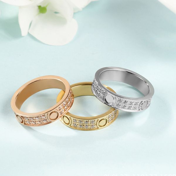 engagement rings brand jewelry men / women full cz diamond titanium steel love ring gold 3 color couple ring with box, Silver
engagement rings brand jewelry men / women full cz diamond titanium steel love ring gold 3 color couple ring with box, Silver