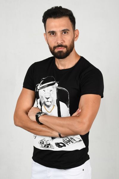 male black o-neck t-shirt 100 cotton fit lion lycra short slim gym street clothes spring yaz2002004 juux, White;black
male black o-neck t-shirt 100 cotton fit lion lycra short slim gym street clothes spring yaz2002004 juux, White;black