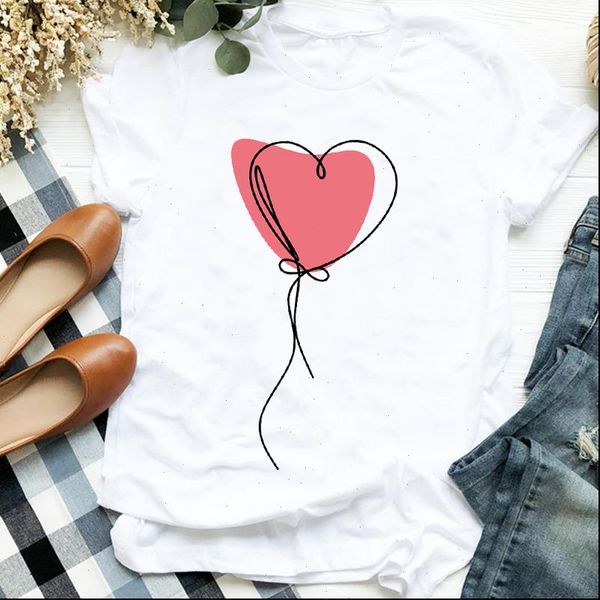 women t shirts lady balloon love heart valentine cute 90s style shirt tee for womens clothes tshirt female graphic, White
women t shirts lady balloon love heart valentine cute 90s style shirt tee for womens clothes tshirt female graphic, White