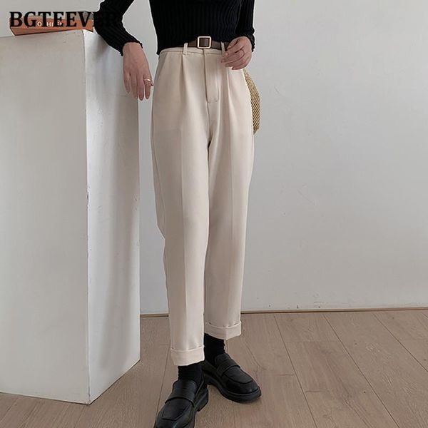 women's pants & capris bgteever elegant high waist women harem chic belted loose female solid suit 2021 spring casual pantalon femme, Black;white
women's pants & capris bgteever elegant high waist women harem chic belted loose female solid suit 2021 spring casual pantalon femme, Black;white