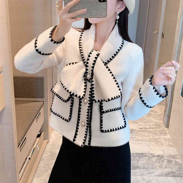 women's jackets mink coat for female thin white bow pocket outerwear ladies wool short winter clothes lcuf, Black;brown
women's jackets mink coat for female thin white bow pocket outerwear ladies wool short winter clothes lcuf, Black;brown