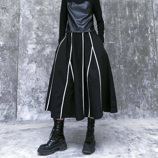 skirts women black pleated skirt long plus size striped elastic high waist harajuku 2021 spring autumn a-line with side pockets
skirts women black pleated skirt long plus size striped elastic high waist harajuku 2021 spring autumn a-line with side pockets