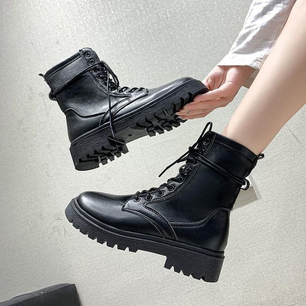 boots women spring winter brand ankle woman lace up shoes motorcycle platform ladies casual leather fashion footwear, Black
boots women spring winter brand ankle woman lace up shoes motorcycle platform ladies casual leather fashion footwear, Black