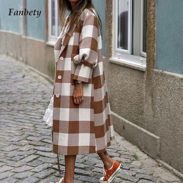 women's wool & blends winter women casual long sleeve loose coats fashion lattice plaid overcoat elegant turn-down collar single breast, Black
women's wool & blends winter women casual long sleeve loose coats fashion lattice plaid overcoat elegant turn-down collar single breast, Black