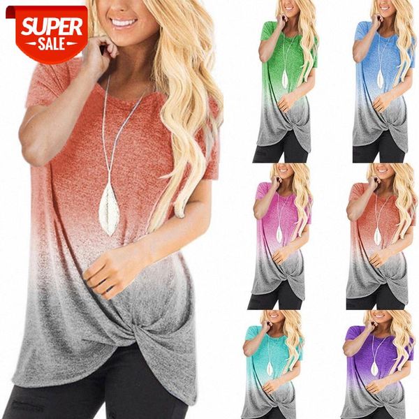 summer dye tie gradient printed women's t-shirt casual laides o-neck short sleeve twist knot tee wdc5174 #s74l, White
summer dye tie gradient printed women's t-shirt casual laides o-neck short sleeve twist knot tee wdc5174 #s74l, White