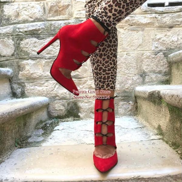dress shoes black red suede lace-up high heel pointed toe stretch cut-out cross strap cage stiletto heels shallow pumps
dress shoes black red suede lace-up high heel pointed toe stretch cut-out cross strap cage stiletto heels shallow pumps