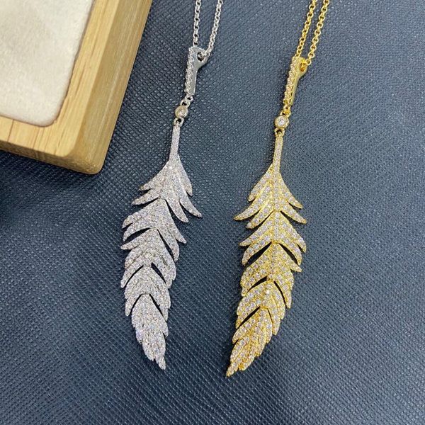 pendant necklaces umgodly fashion feather necklace gold silver color leaves heartbeat chain micro zirconia stones women jewelry
pendant necklaces umgodly fashion feather necklace gold silver color leaves heartbeat chain micro zirconia stones women jewelry
