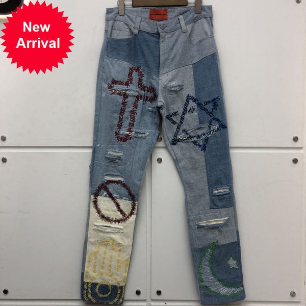 version who decides war jeans men women embroidery graffiti hole damage denim pants slim fit jean, Blue
version who decides war jeans men women embroidery graffiti hole damage denim pants slim fit jean, Blue