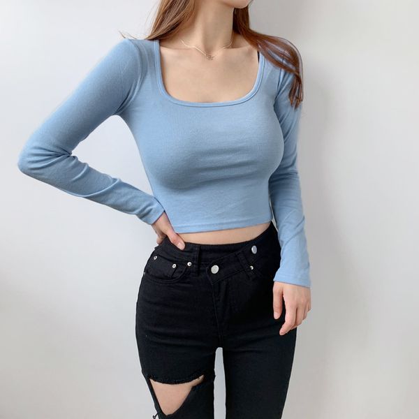 2021 autumn winter bottoming color short waist slim sleeve t shirt women fashion clothing 2n5b, White
2021 autumn winter bottoming color short waist slim sleeve t shirt women fashion clothing 2n5b, White