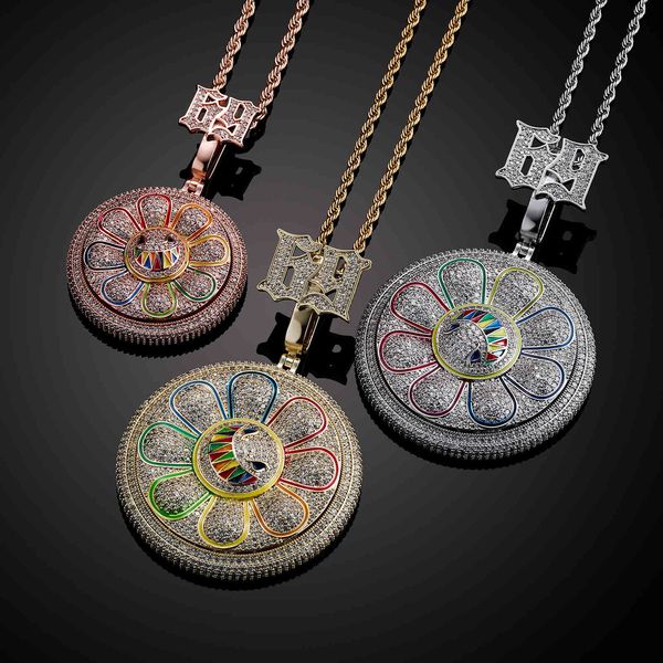 vimio 2021 hip hop color flower smiling face rotating pendant zircon men and women fashion necklace accessories, Silver
vimio 2021 hip hop color flower smiling face rotating pendant zircon men and women fashion necklace accessories, Silver