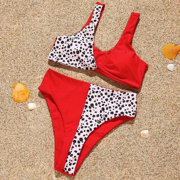 women's swimwear color matching high waist swimsuit 2021 summer fashion split suit ladies bikini beach clothing, White;black
women's swimwear color matching high waist swimsuit 2021 summer fashion split suit ladies bikini beach clothing, White;black