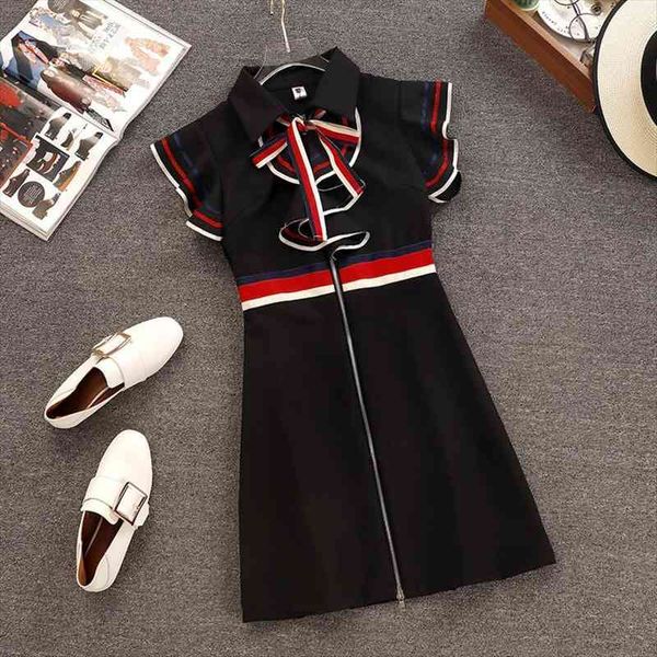 summer runway designer retro women dresses butterfly sleeveless bow tie collar ruffles weave striped zipper up mini dress, Black;gray
summer runway designer retro women dresses butterfly sleeveless bow tie collar ruffles weave striped zipper up mini dress, Black;gray