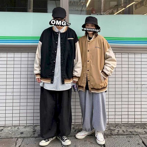 super fire jacket men and women students all-match loose baseball uniform spring autumn korean lovers 210526, Black;brown
super fire jacket men and women students all-match loose baseball uniform spring autumn korean lovers 210526, Black;brown