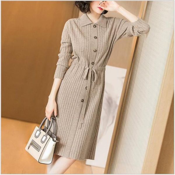 casual dresses button lapel slim knitted dress autumn winter long sleeve bodycon party ladies solid women spring vestidos z345, Black;gray
casual dresses button lapel slim knitted dress autumn winter long sleeve bodycon party ladies solid women spring vestidos z345, Black;gray