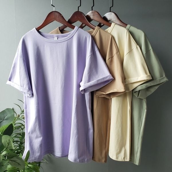 ies summer t-shirts harajuku oversized t-shirts womens solid color 95% cotton korean fashion girls tees 210315, White
ies summer t-shirts harajuku oversized t-shirts womens solid color 95% cotton korean fashion girls tees 210315, White