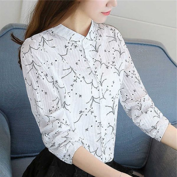 women spring summer style chiffon blouses shirts lady casual long sleeve flower printed stand collar blusas df2975 210609, White
women spring summer style chiffon blouses shirts lady casual long sleeve flower printed stand collar blusas df2975 210609, White