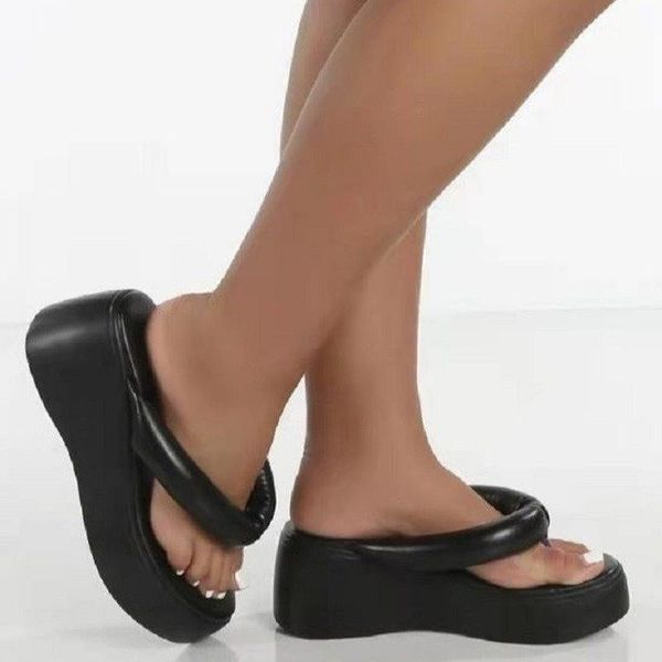 slippers women's flip flops 2021 summer fashion thick bottom comfortable round head beach shoes, Black
slippers women's flip flops 2021 summer fashion thick bottom comfortable round head beach shoes, Black