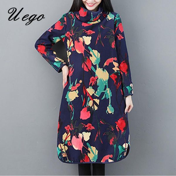 casual dresses uego turtleneck thicken fleece warm autumn winter dress cotton print floral vintage women plus size loose, Black;gray
casual dresses uego turtleneck thicken fleece warm autumn winter dress cotton print floral vintage women plus size loose, Black;gray