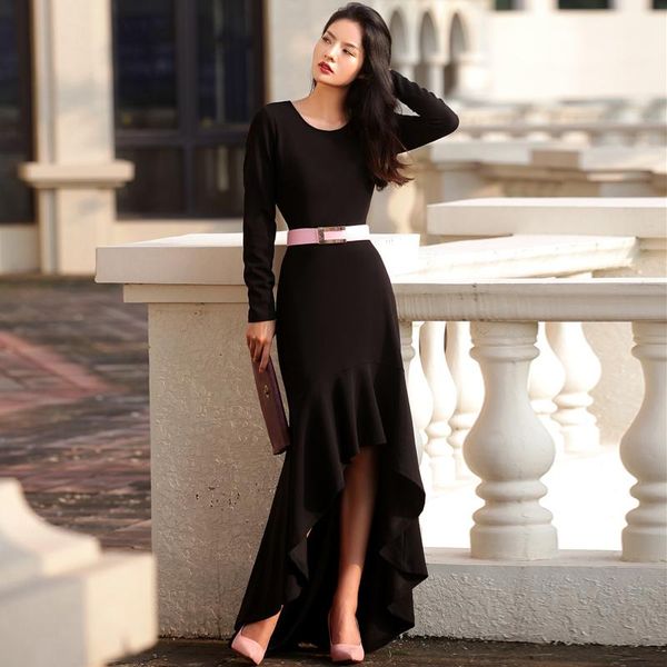 casual dresses women's autumn winter high waist long sleeved slim irregular dovetail dress ladies elegant asymmetrical ruffles, Black;gray
casual dresses women's autumn winter high waist long sleeved slim irregular dovetail dress ladies elegant asymmetrical ruffles, Black;gray