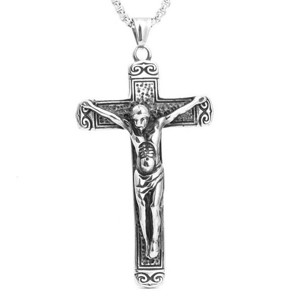 design jewelry big titanium steel jesus cross pendant trend personality punk non fading stainless steel necklace, Silver
design jewelry big titanium steel jesus cross pendant trend personality punk non fading stainless steel necklace, Silver
