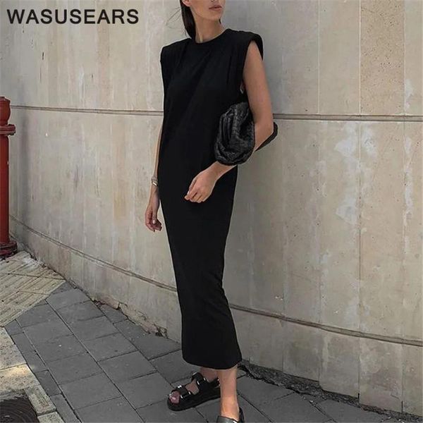 casual dresses black dress elegant long autumn women solid sleeveless shoulder pad midi loose vestido de mujer 2021, Black;gray
casual dresses black dress elegant long autumn women solid sleeveless shoulder pad midi loose vestido de mujer 2021, Black;gray